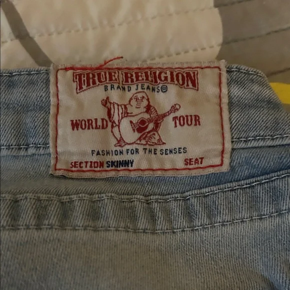 True Religion Women's Light Blue Distressed Curvy Skinny Jeans - Picture 7 of 9